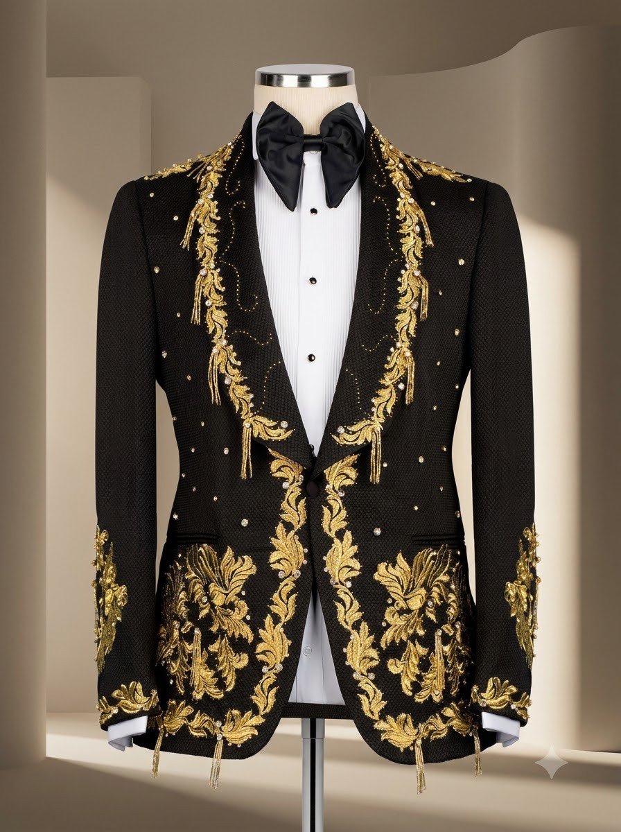 Custom Embroidered Tuxedo — made to measure by Sana Tailor, Jaipur